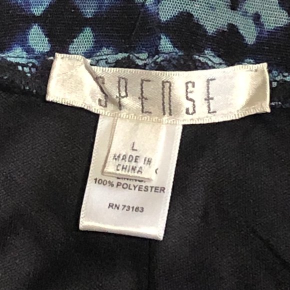 Spense Ruched Gathered Blue Black and Teal Skirt Size L - Picture 5 of 6